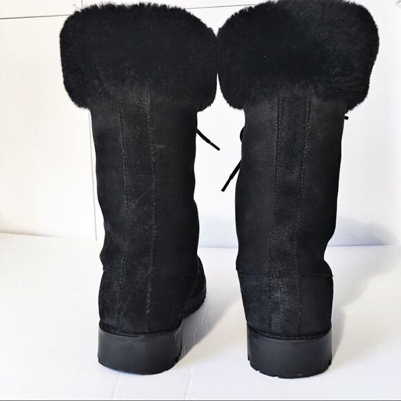 Lauren Ralph Lauren Shearling Cuffed Combat Boots - Picture 6 of 13